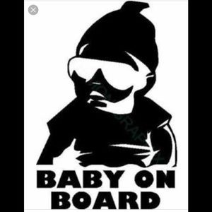 Baby On Board 8 inch white vinyl decal